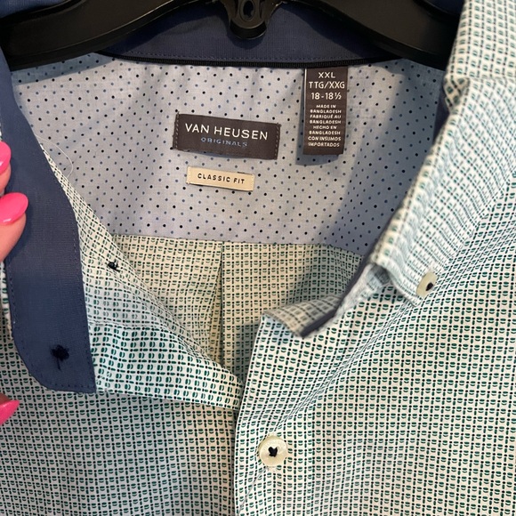 Van Heusen Green Casual Button Down Shirt - Picture 2 of 2